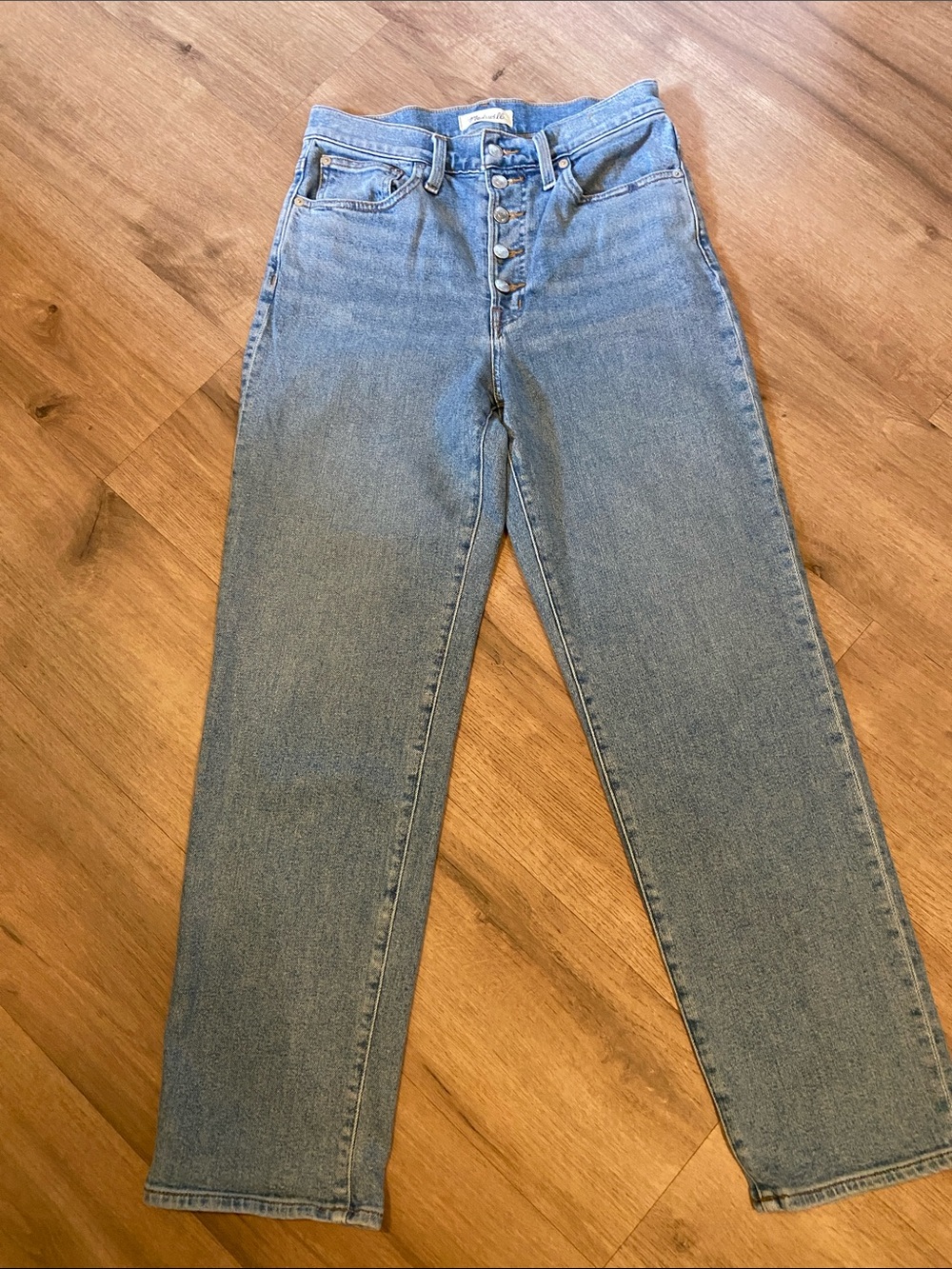 Madewell The Perfect Vintage Straight High-Rise Jeans Size 27 Button Fly EUC - Picture 1 of 8